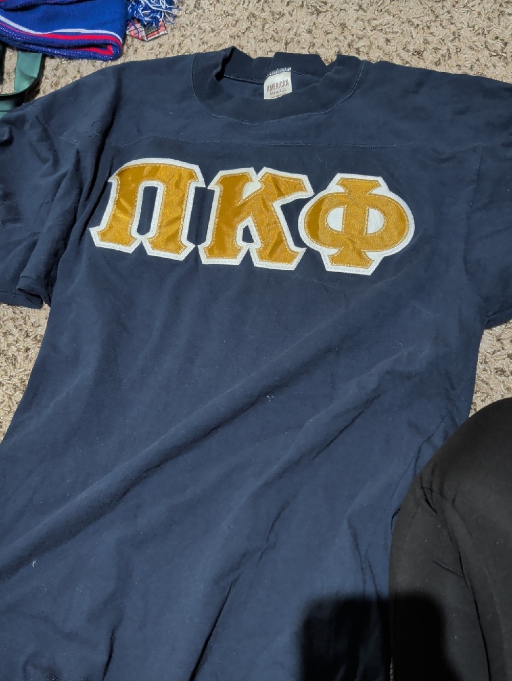 Navy Short-Sleeve Pi Kappa Phi Greek Letter Tee